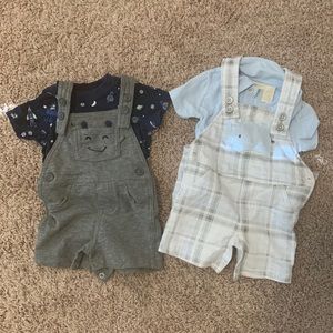 Set of two overalls (4 pieces total) used.